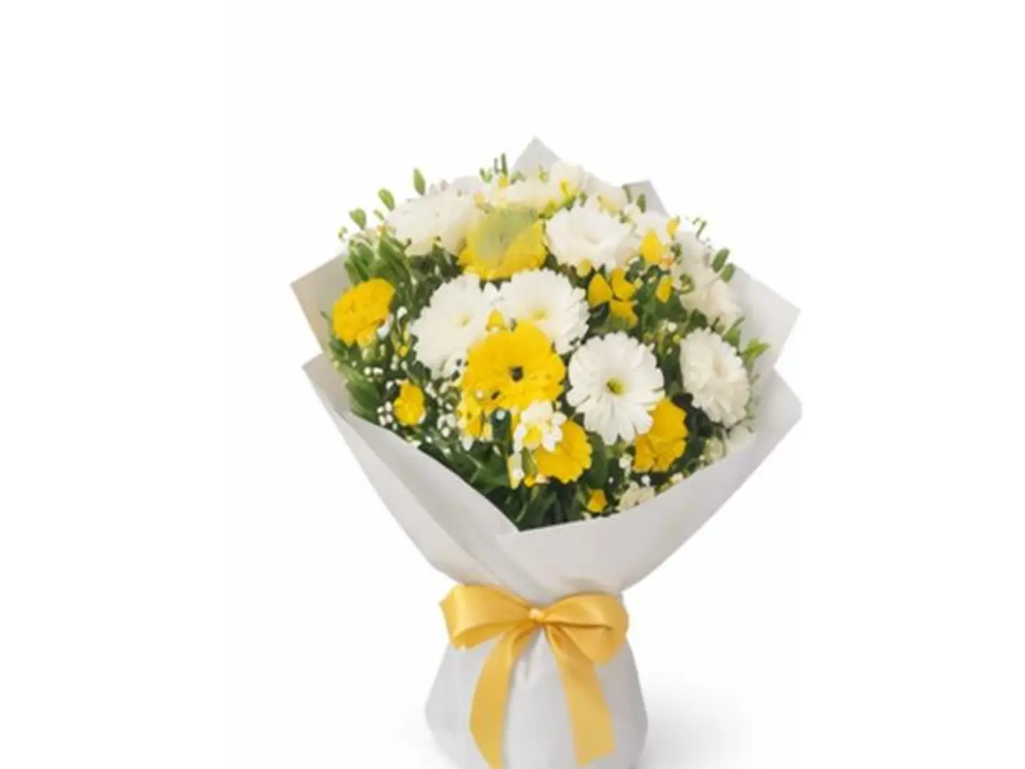 باقة مزيج أصفر وأبيض