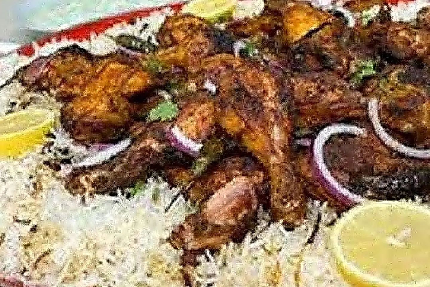 دجاج تندوري حبة مع الأرز