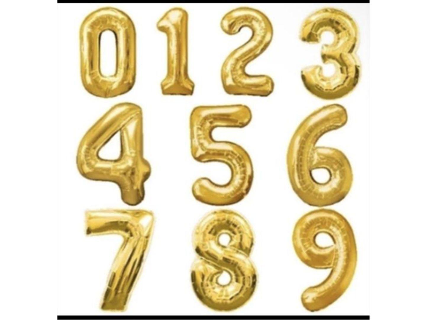 بالون هيليوم ارقام1 9 ذهبي