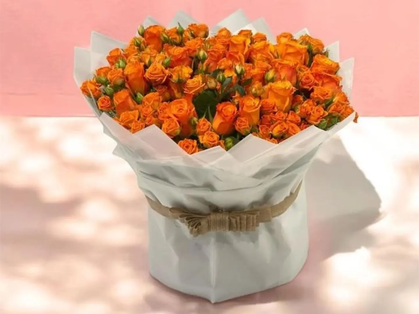 باقة روز مع بيبي روز أورنج