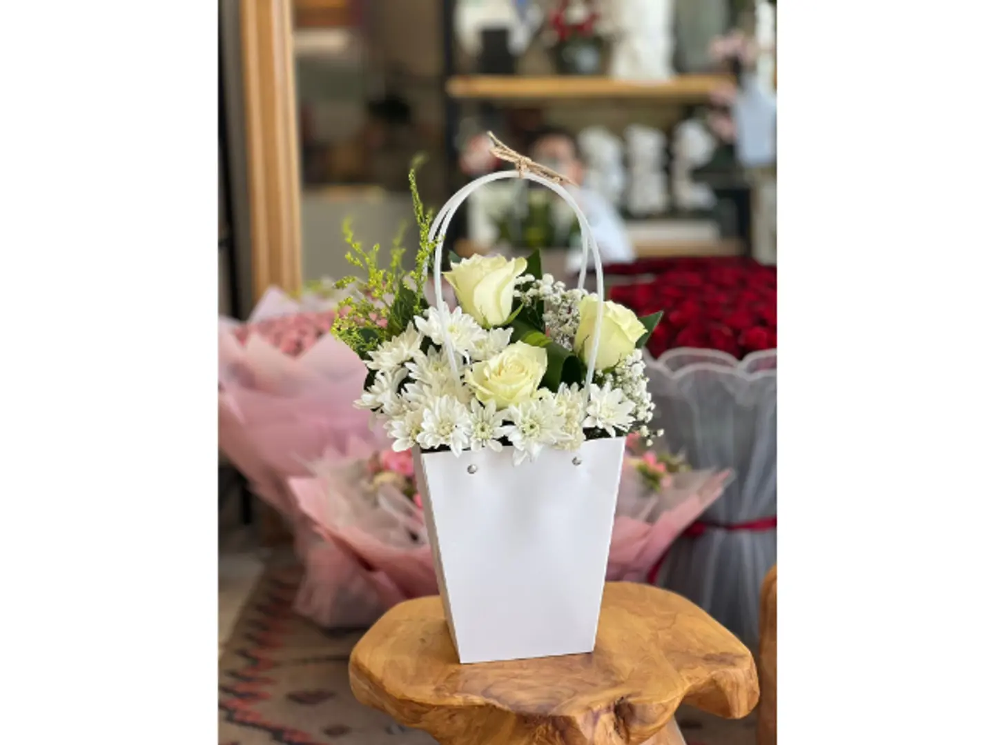 Gift Bouquet Of Light Yellow Flowers