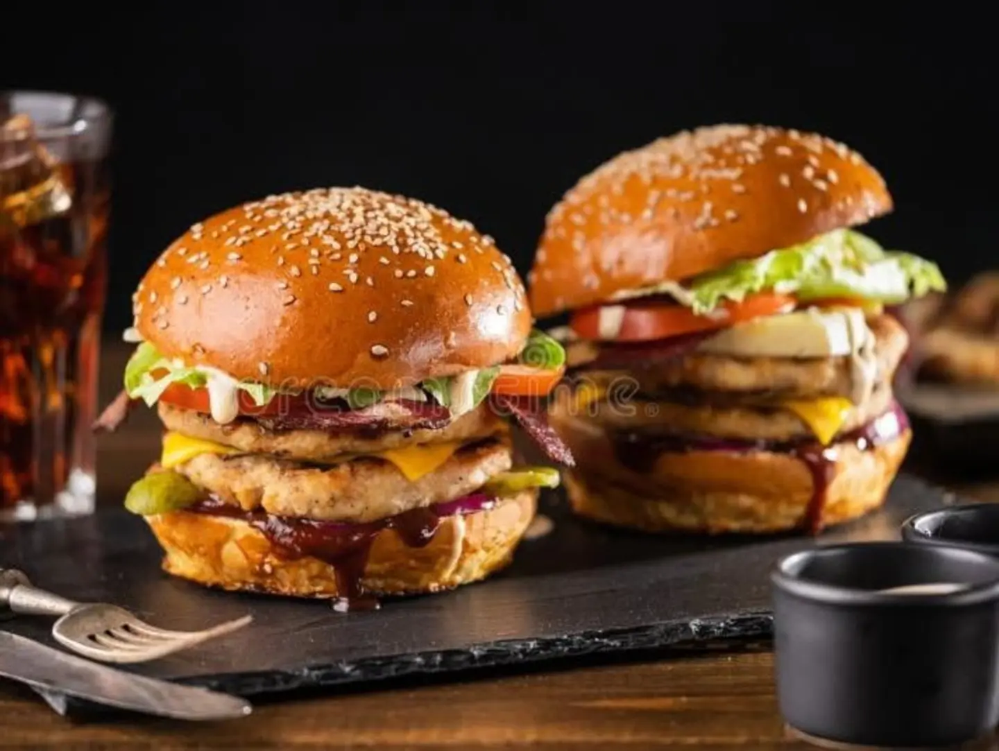 Two Double Chicken Burger Meal