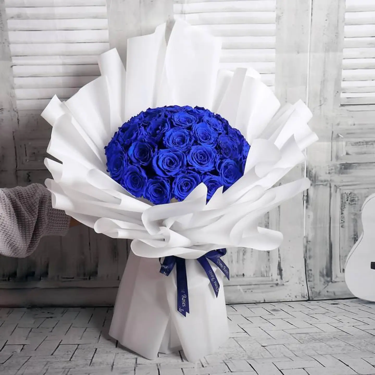 بوكيه ورد جوري ازرق