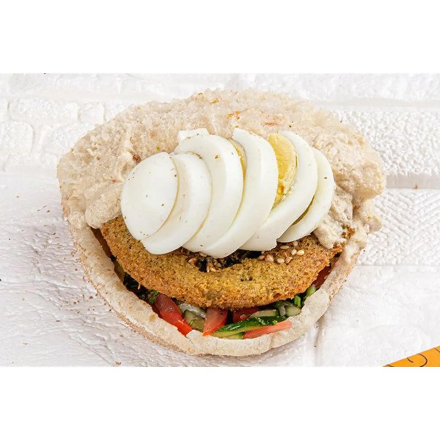 Falafel Sandwich With Eggs