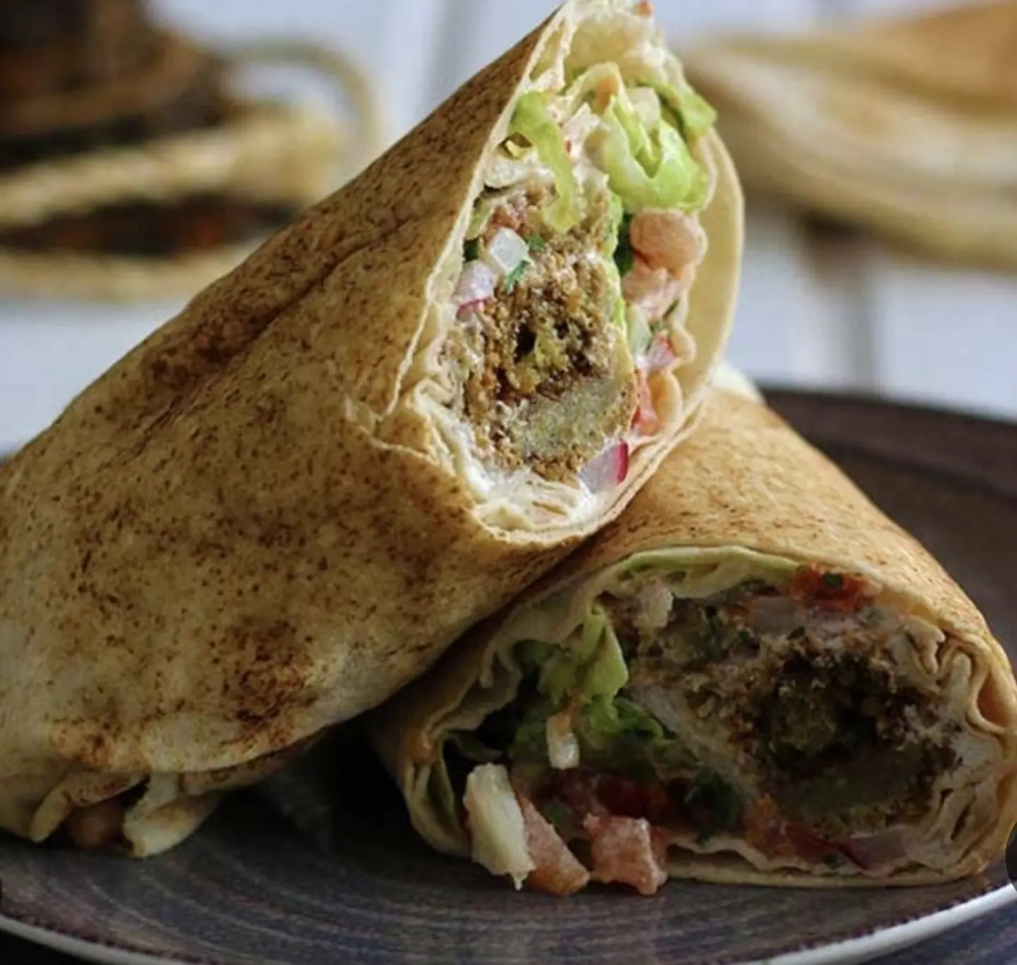 Levantine Falafel And Makdous Rocket Wrap