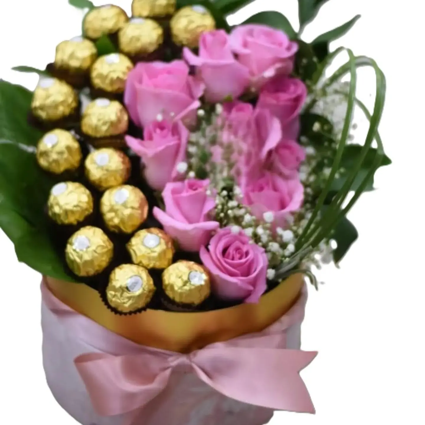 Box With Rose And Chocolate Arrangement