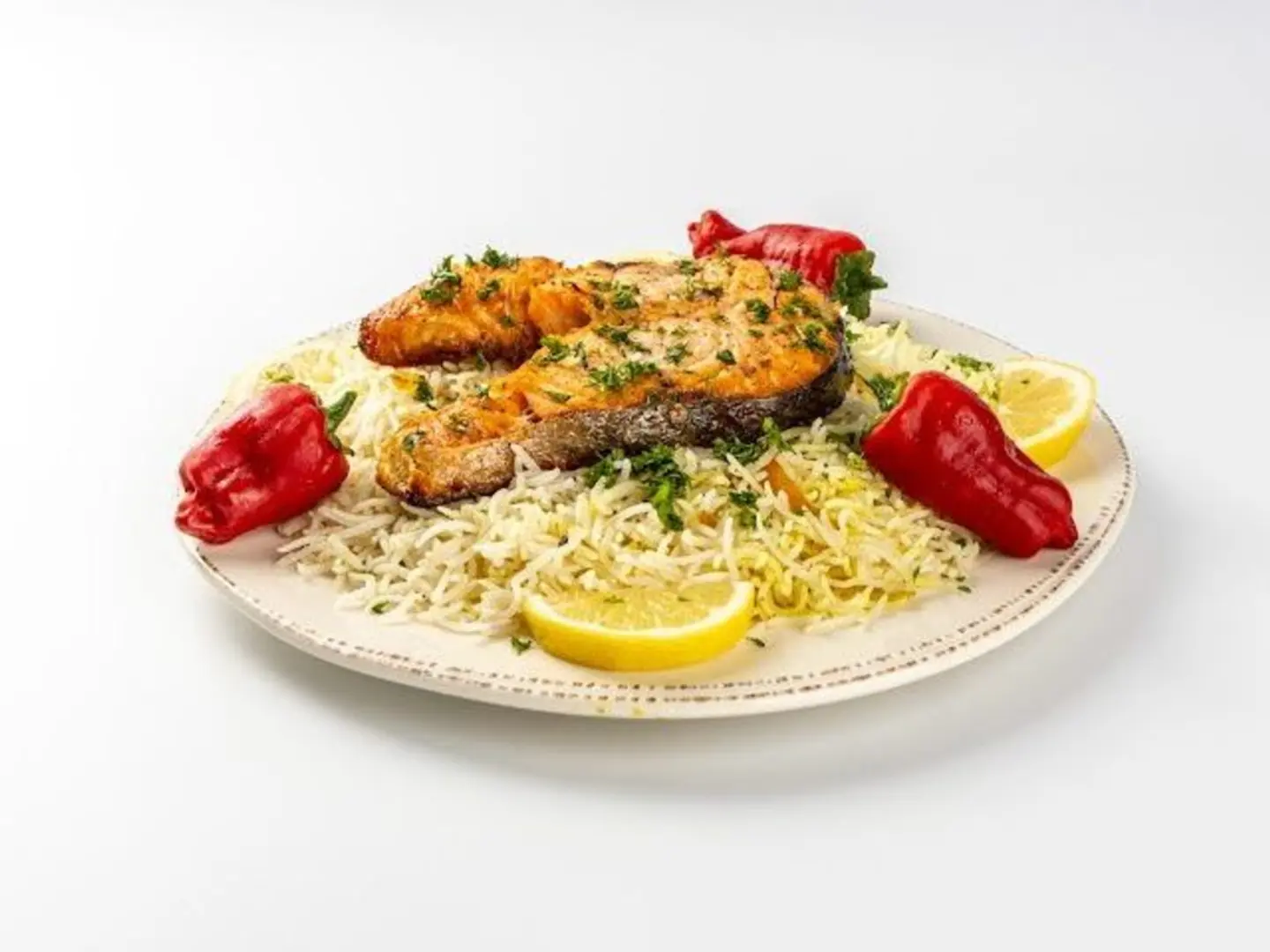 Grilled Salmon With Basmati Rice
