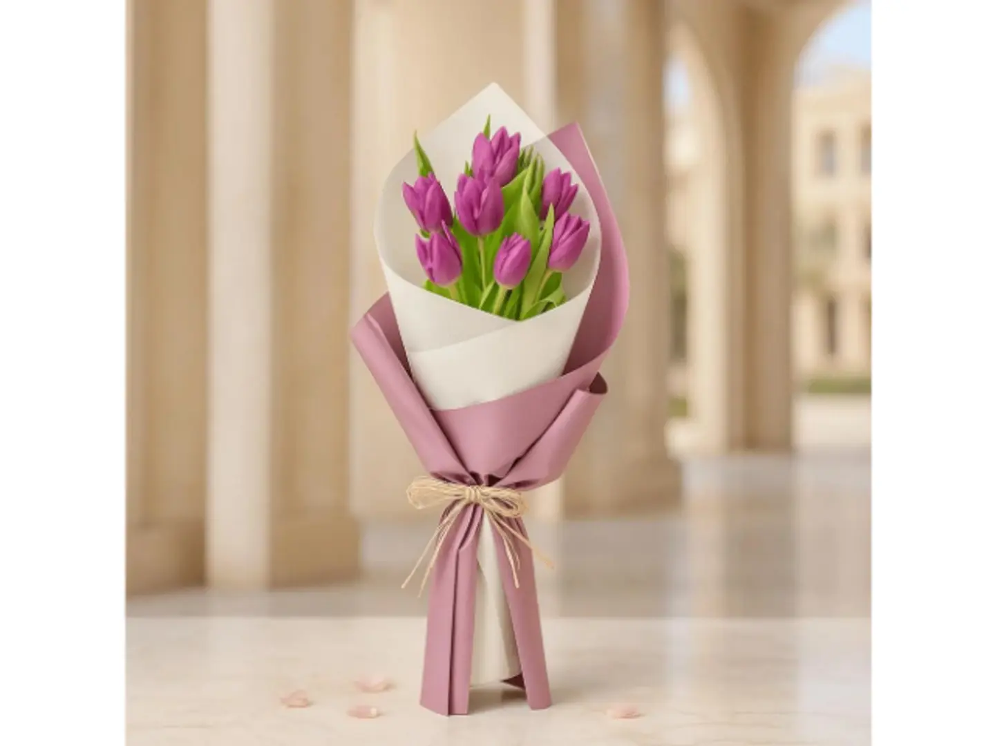 زهور توليب أرجوانية