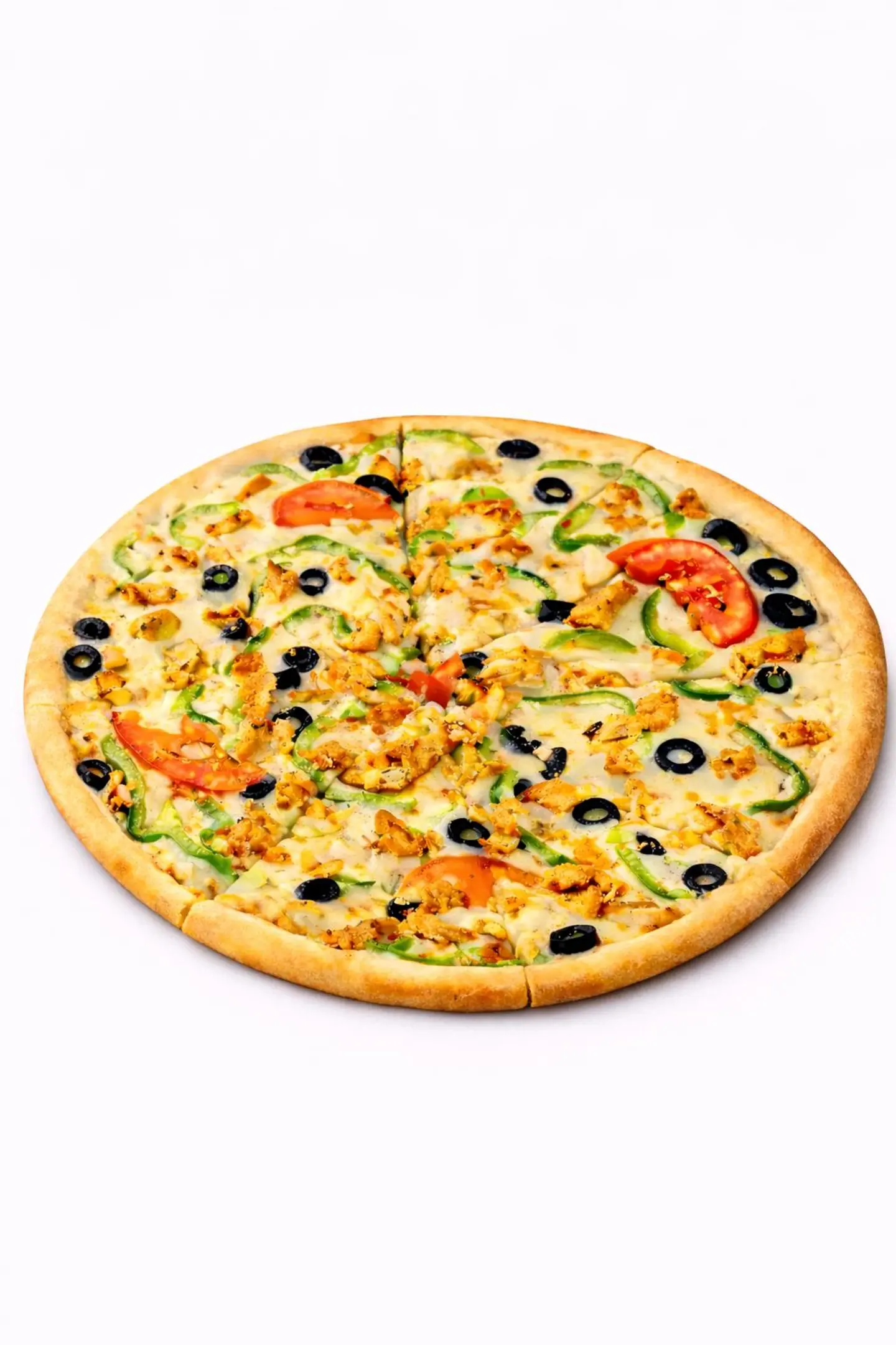 بيتزا دجاج مع خضار