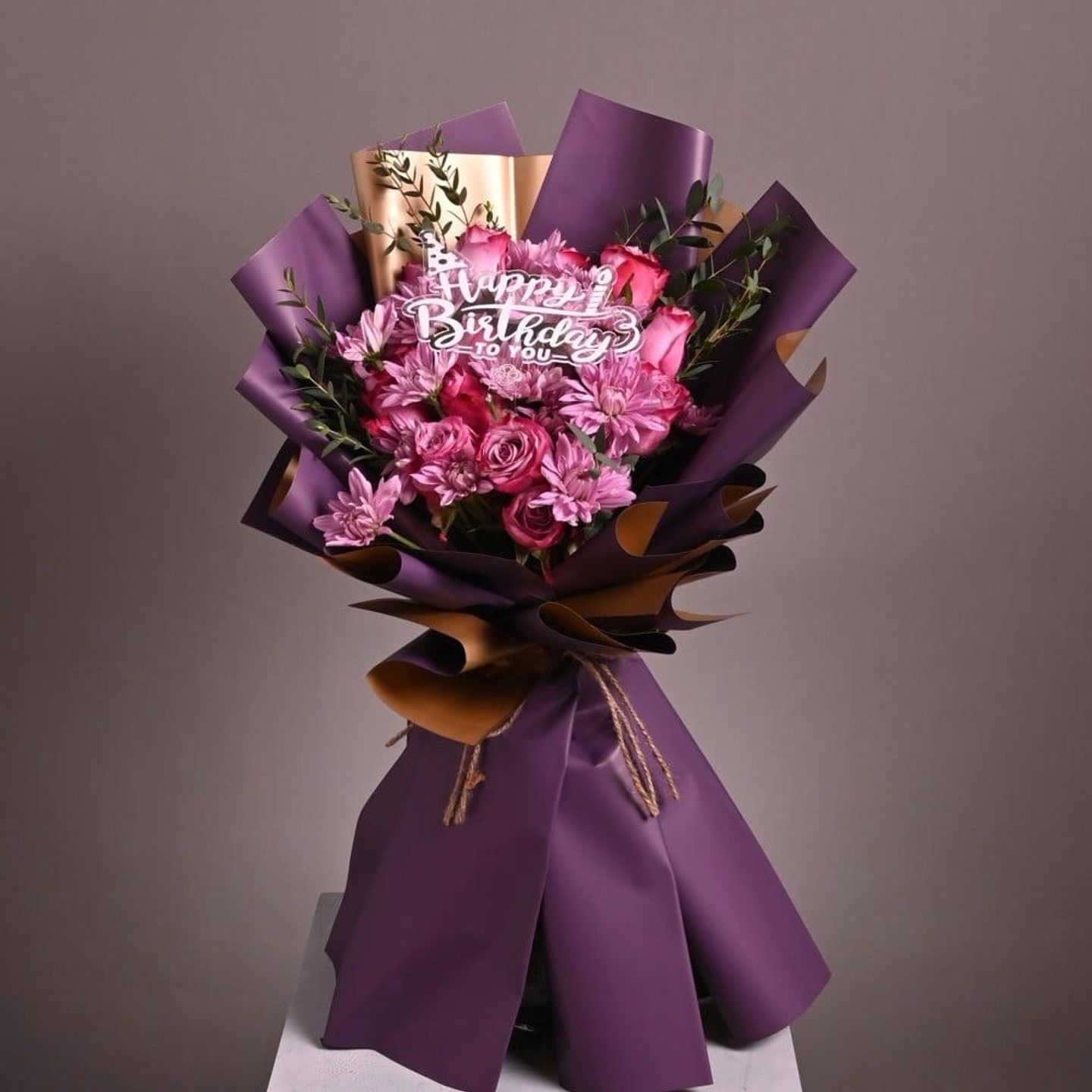 A Bouquet Of Violet Christmas Roses