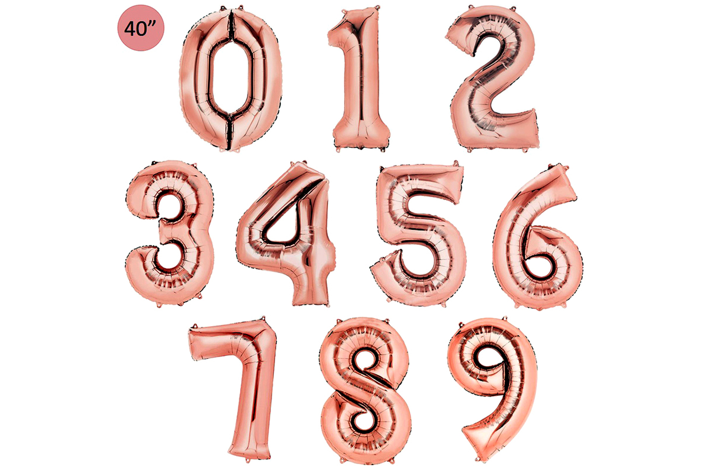 بالون رقم - الذهب الوردي