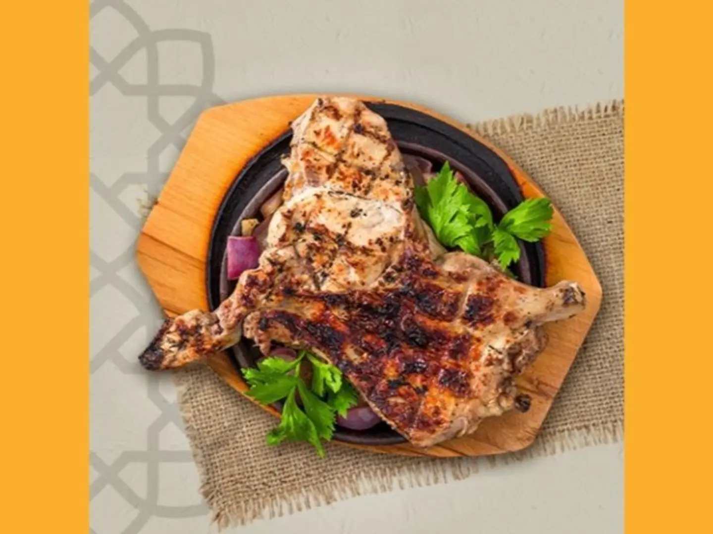 نصف دجاج ع الفحم