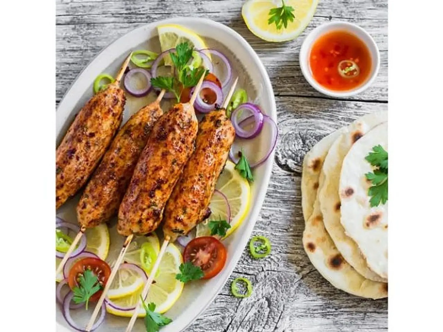 A Quarter Kilogram Of Chicken Kofta On Charcoal