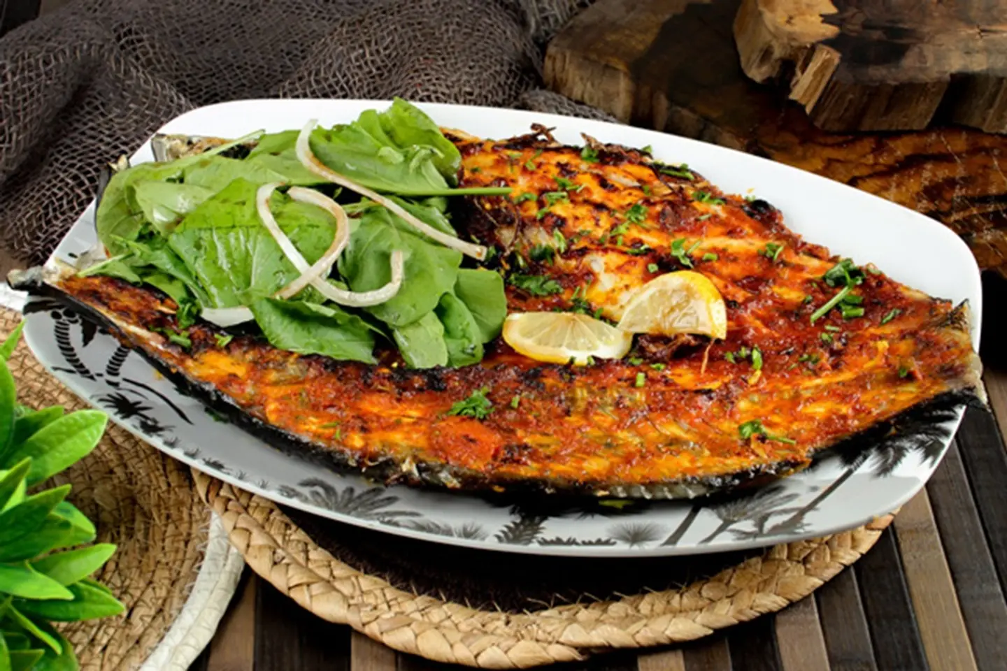 Grilled Sea Bass (Daftar Style) For Two People