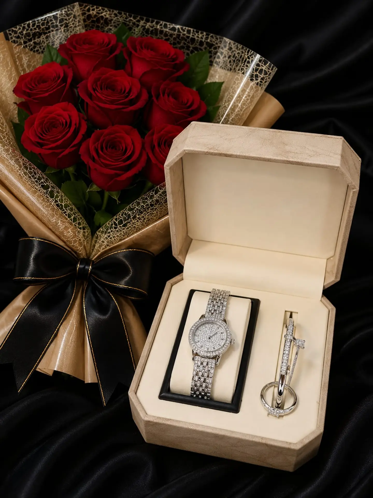 Women's Watch With A Bouquet Of Roses 15