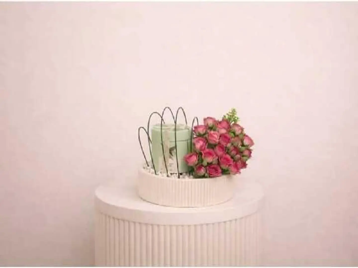 Round Gypsum Vase