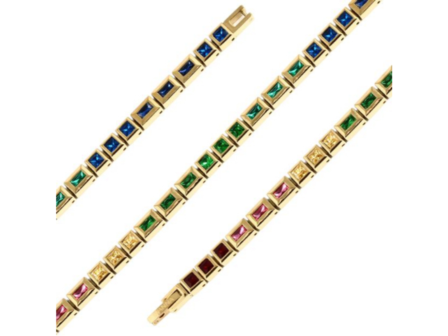 Serenity Rainbow Tennis Bracelet/Gold   Small