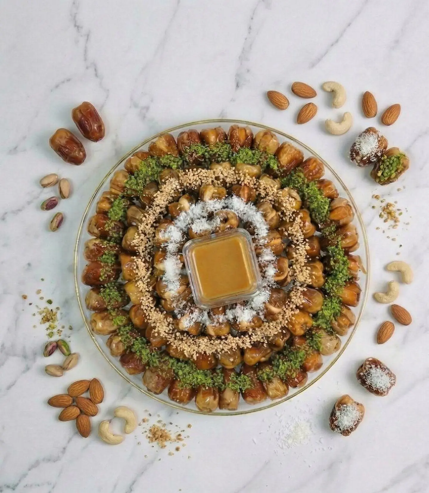 Round Stuffed Dates Platter