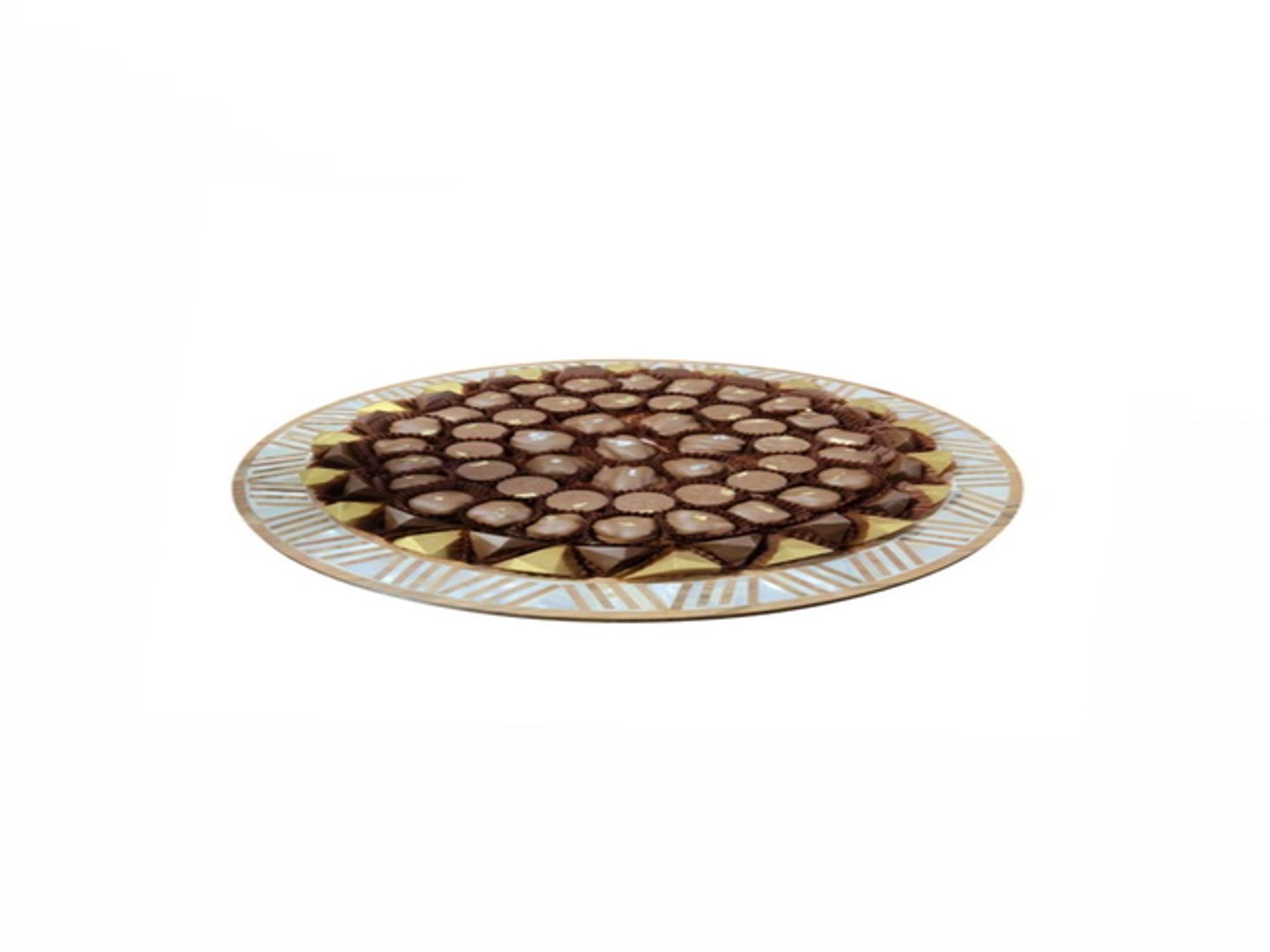 S   Round Tray With Wooden Handle