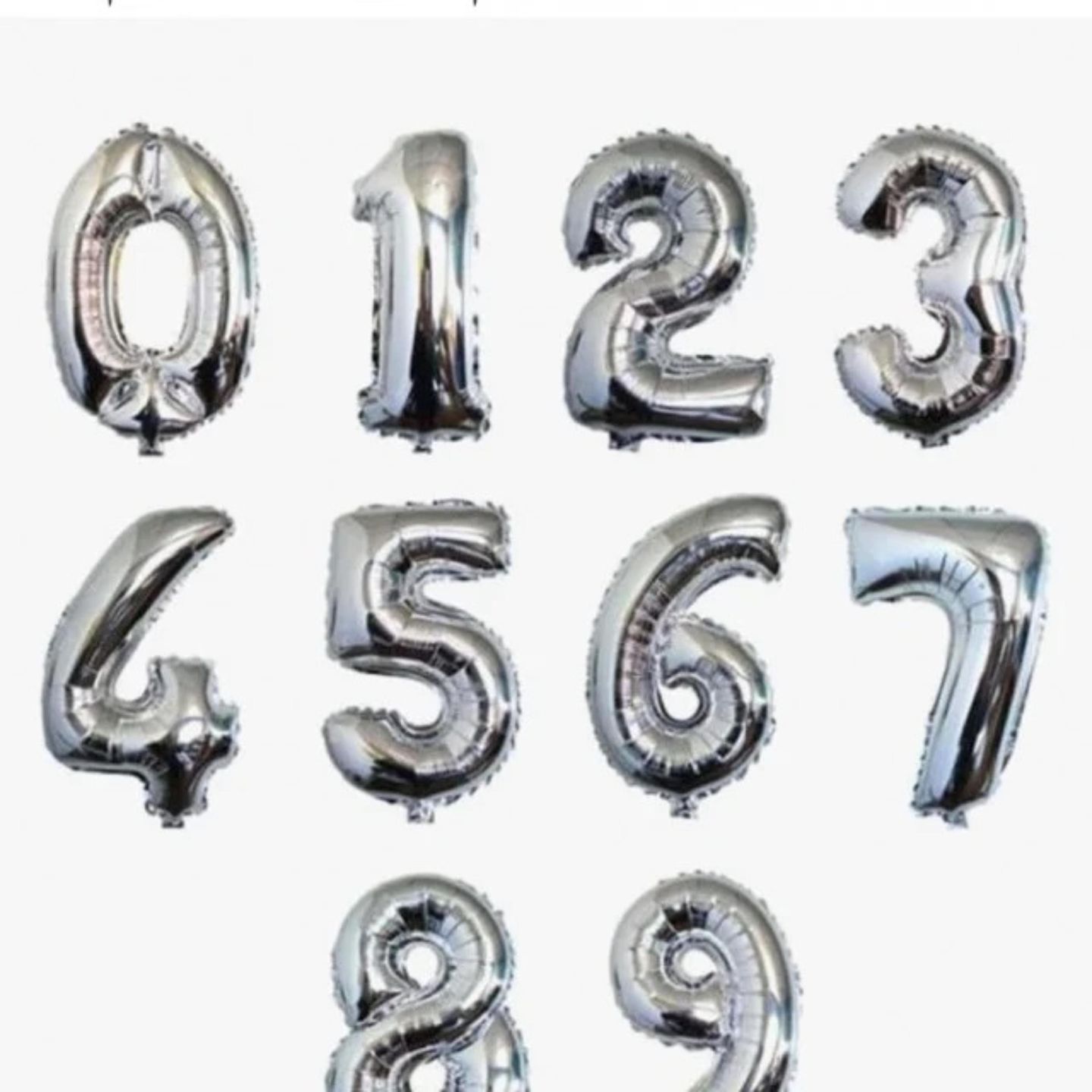 Large Silver English Number Balloon With Helium Gas
