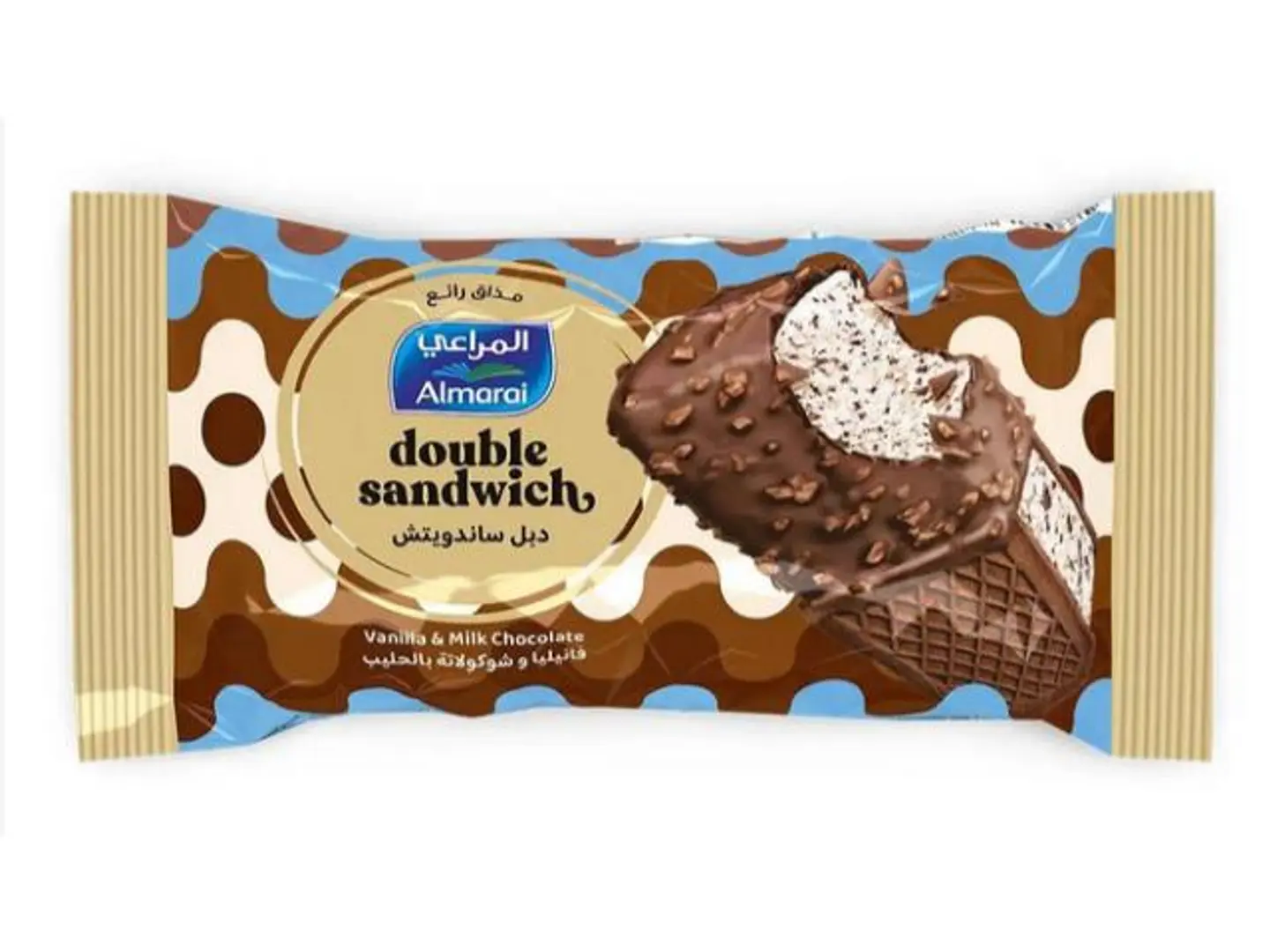 Almarai Double Sandwich Ice Cream, Vanilla & Milk Chocolate