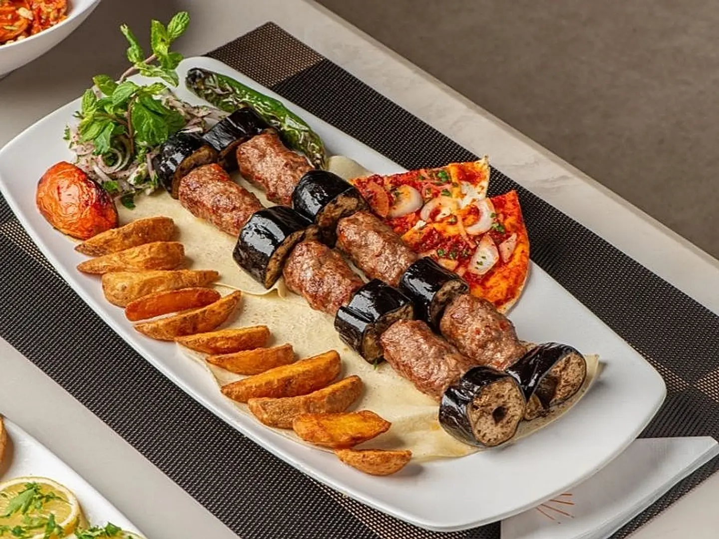 Meat Kabab With Aubergine
