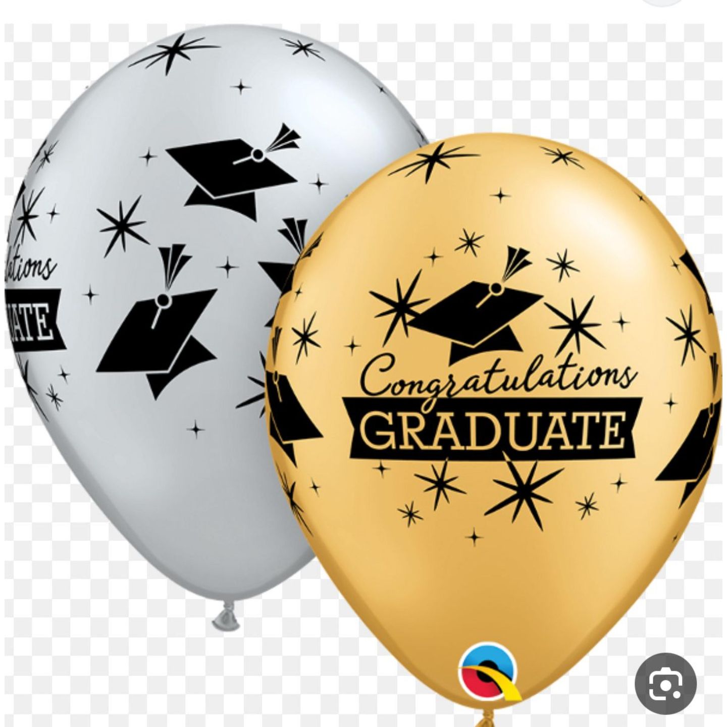 Black, Gold Or Silver Graduation Latex Balloon