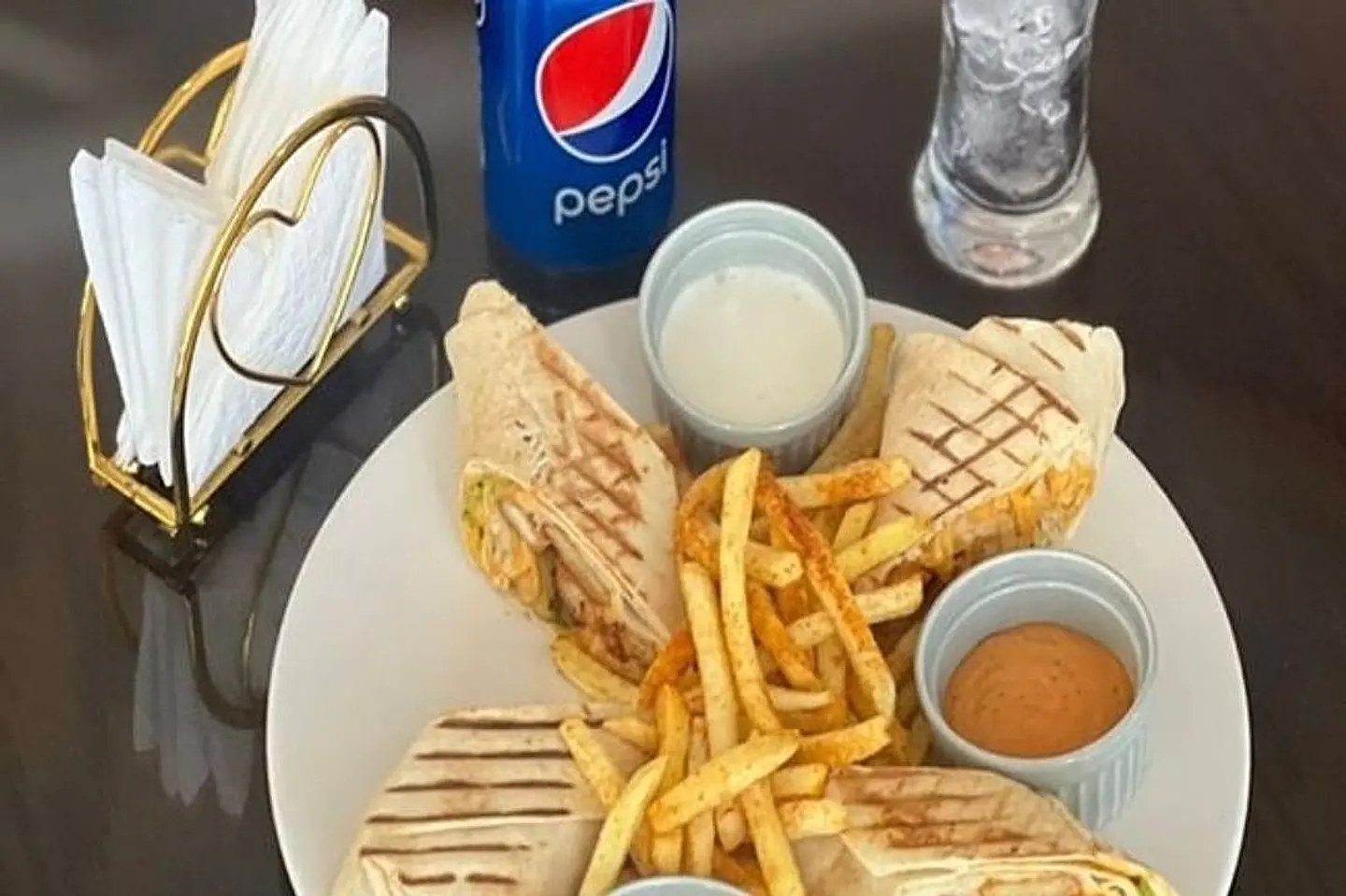 Chicken Roll Sandwich With A Soft Drink