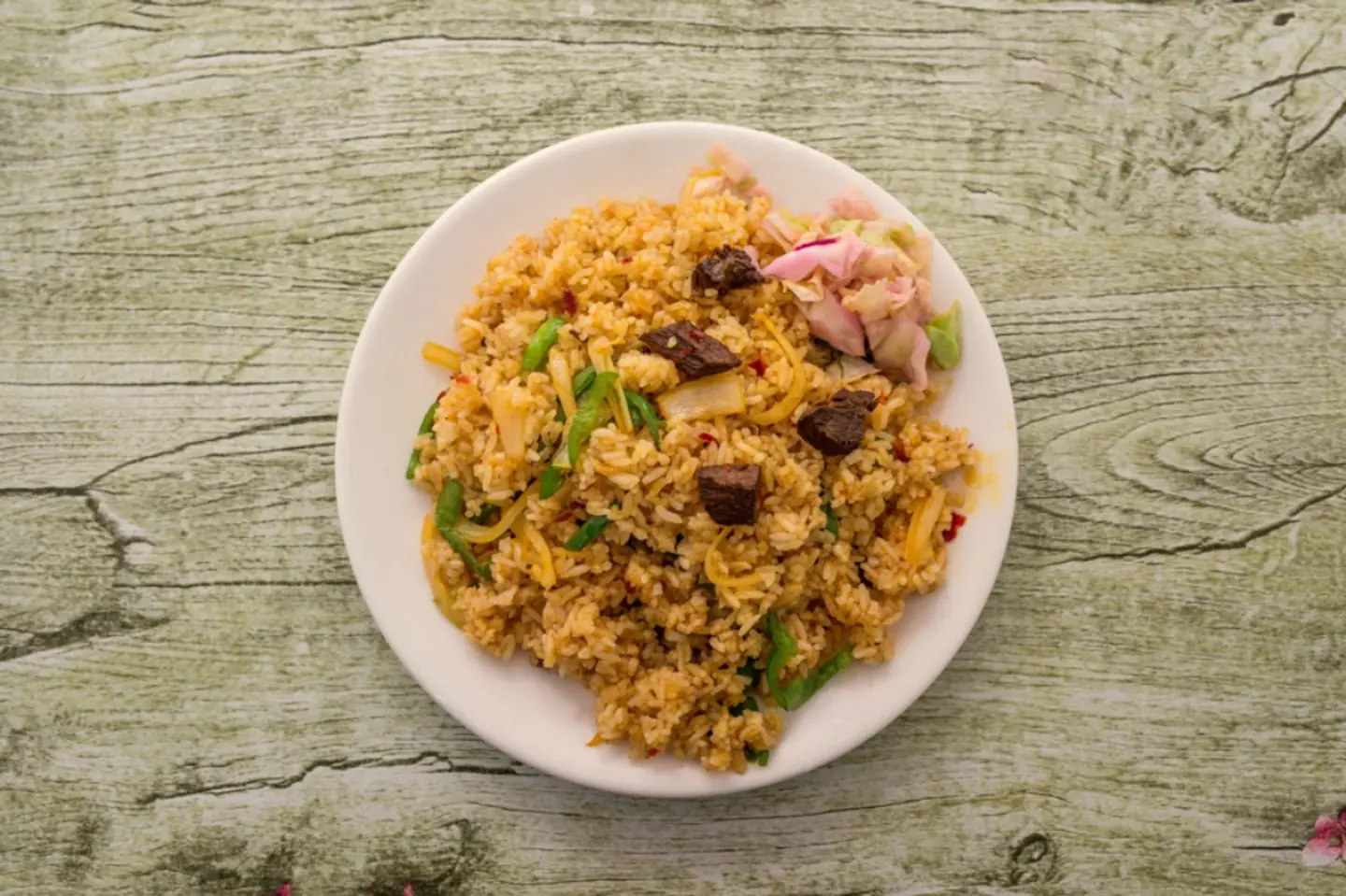 Beef With Green Pepper On Rice