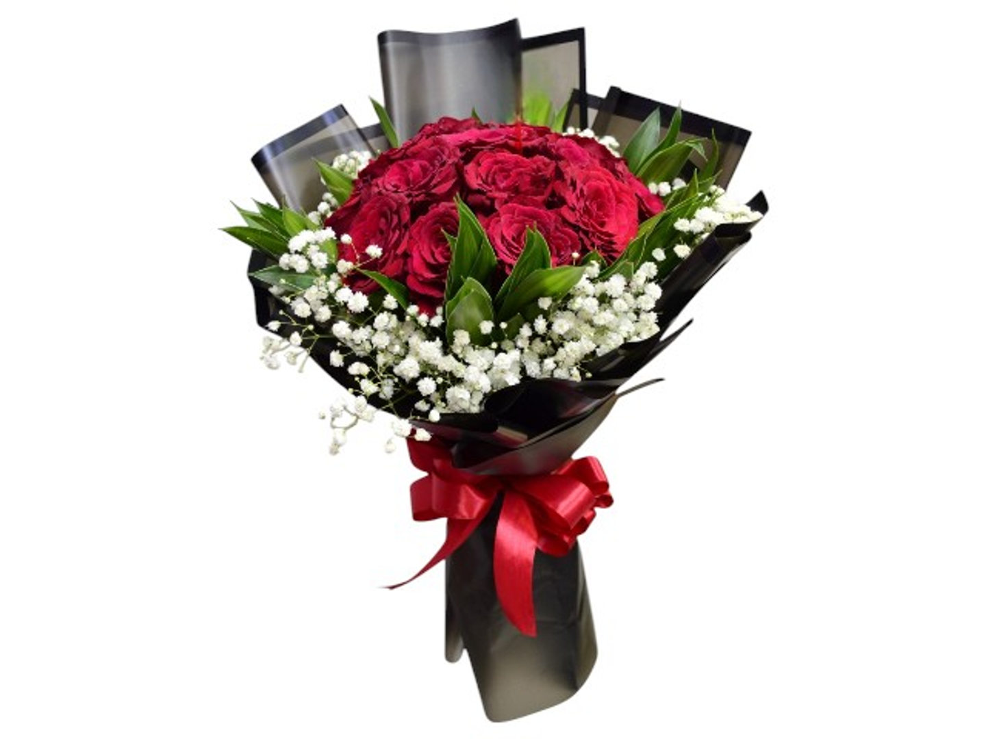 2016 Hand Bouquet 16 Red Roses With Accessories