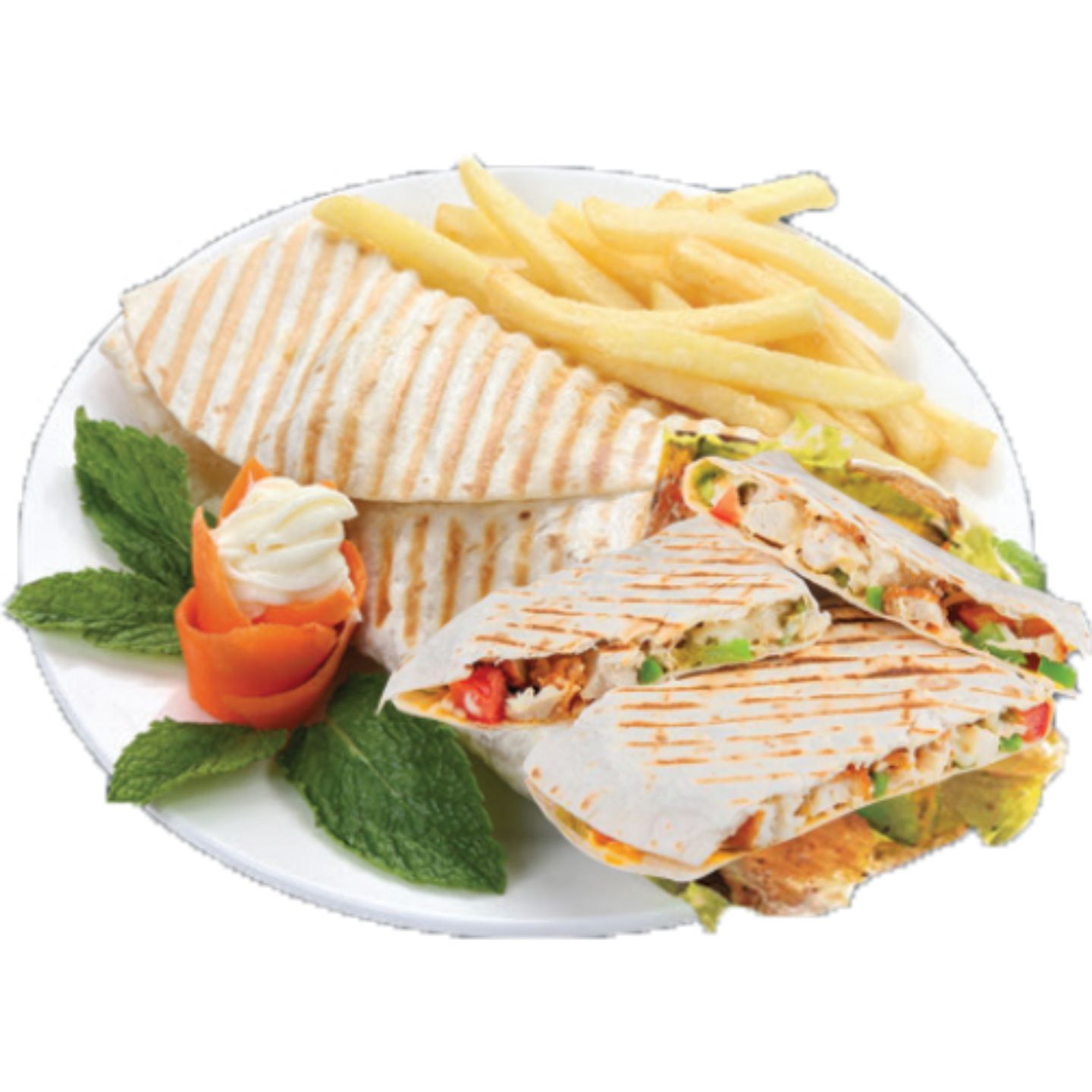 Special Fantacia Chicken Wrap With Fries