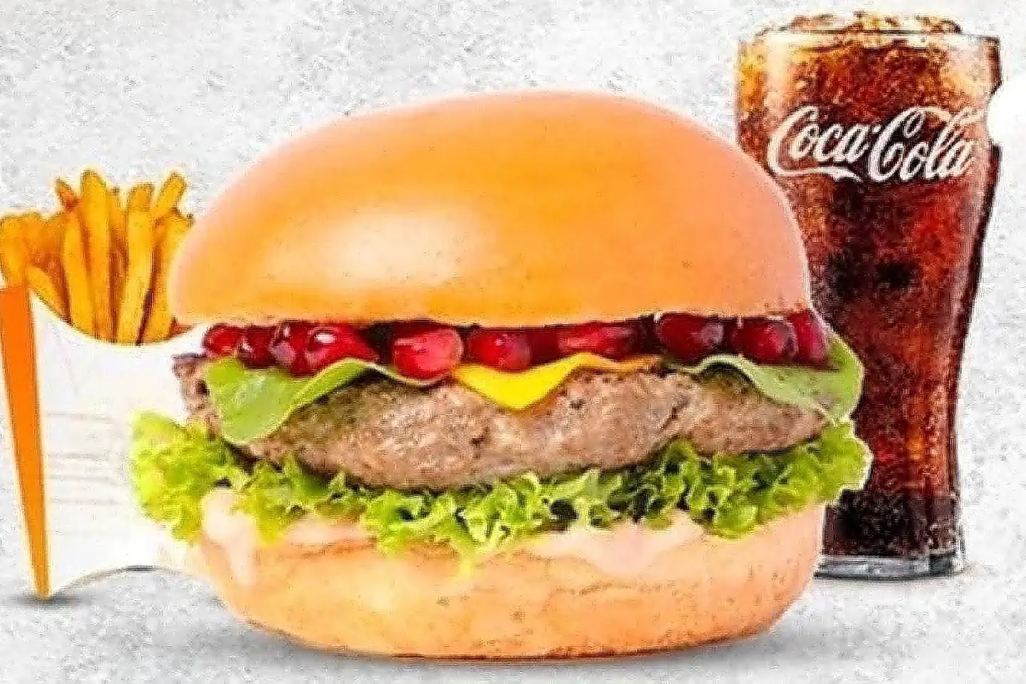 وجبة برجر لحم رمان