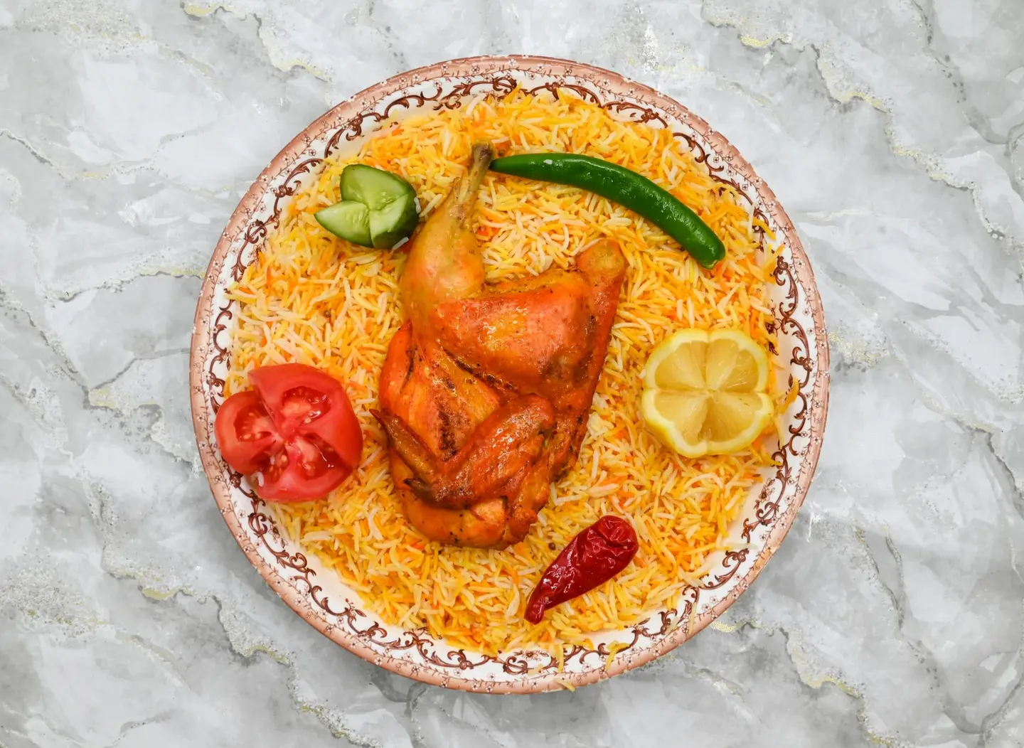 Half Mandi Chicken With Rice