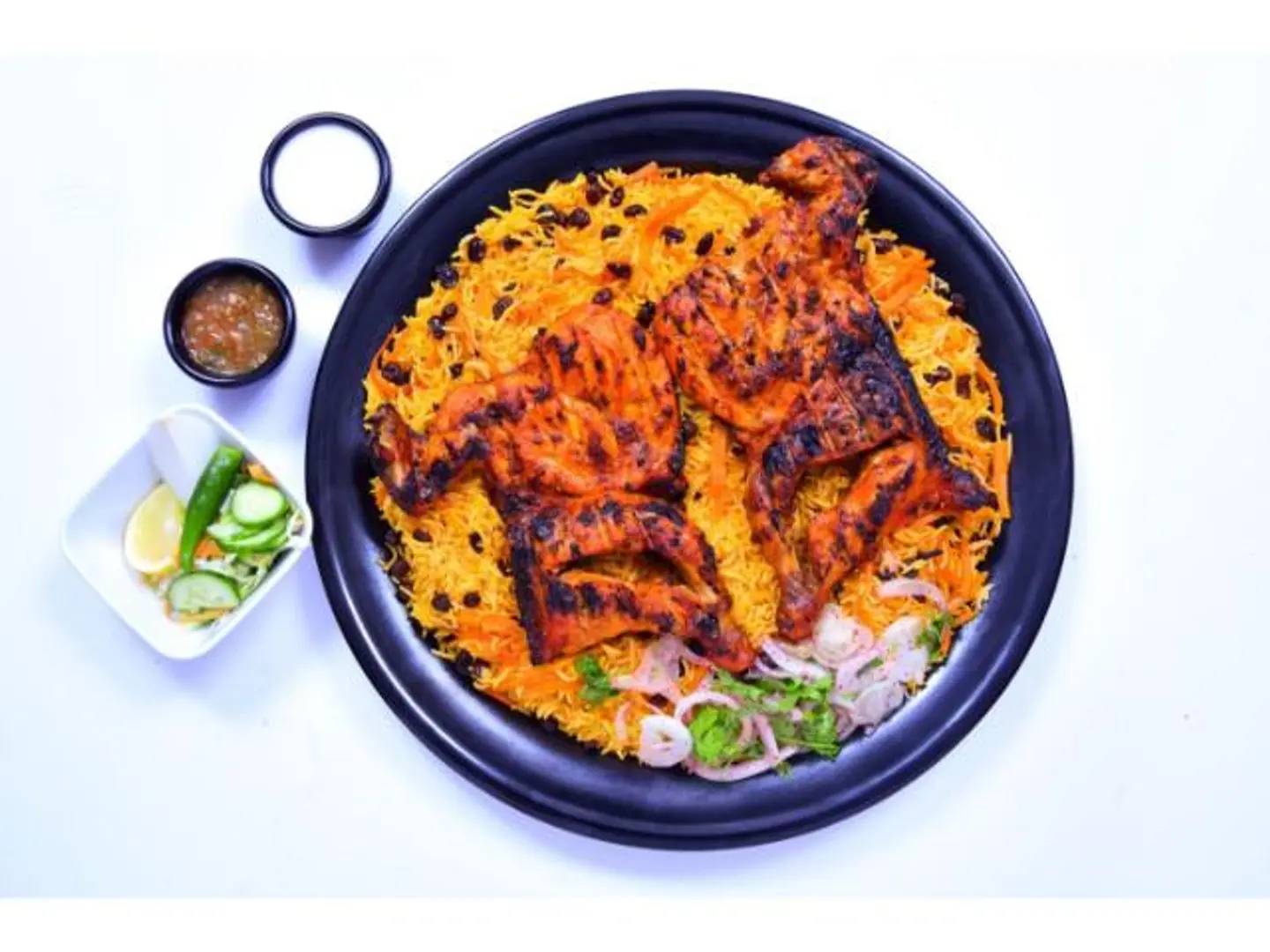 حبة دجاجة على الفحم مع الرز