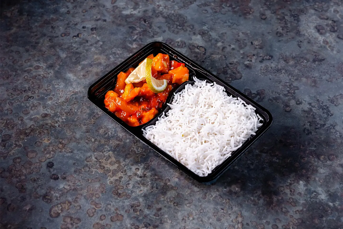 White Rice With Sweet & Sour Chicken
