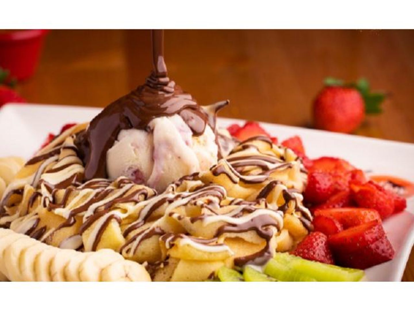 Crepe Filled With Fruit Ice Cream