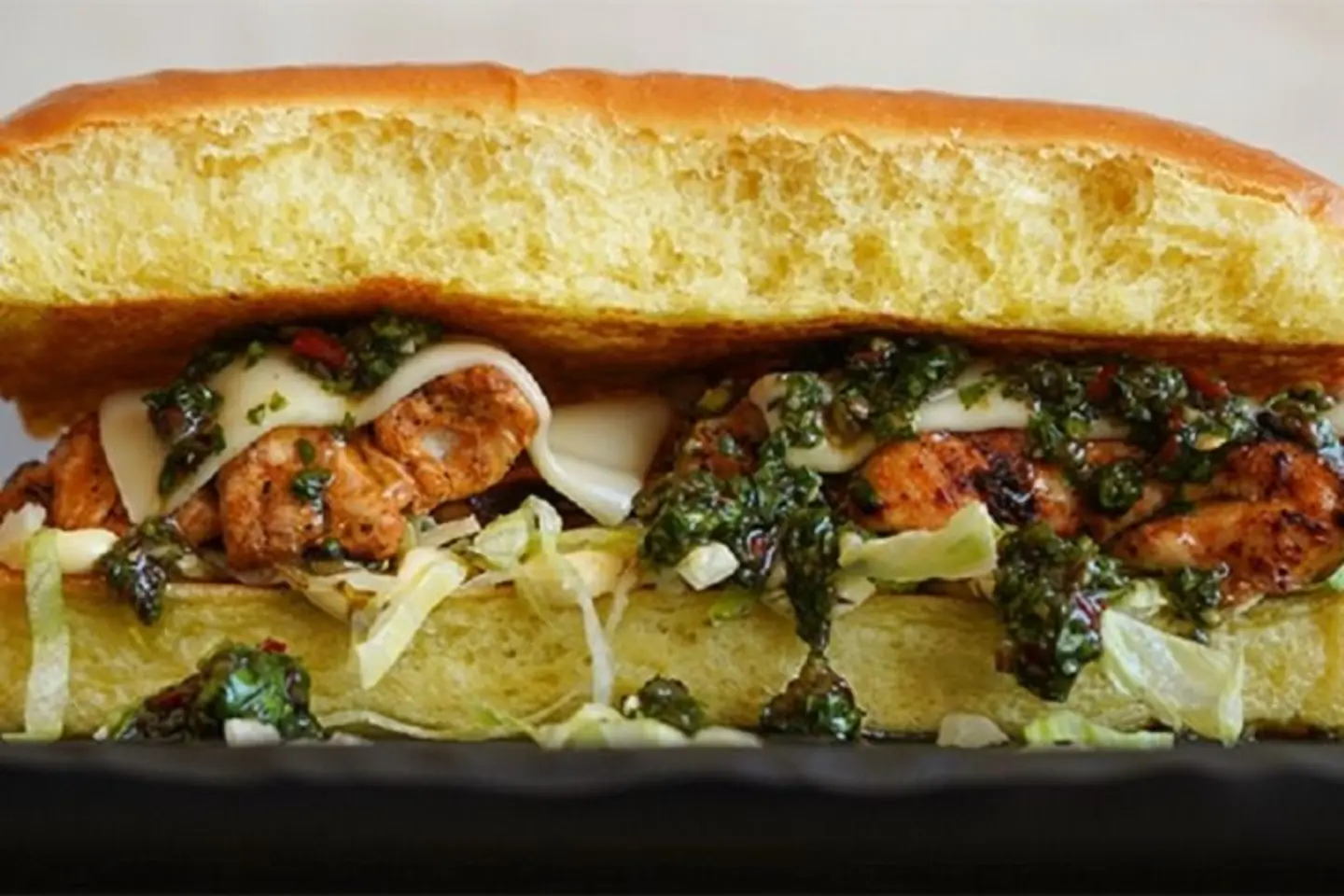 Charcoal Grill Chicken Steak Sandwich