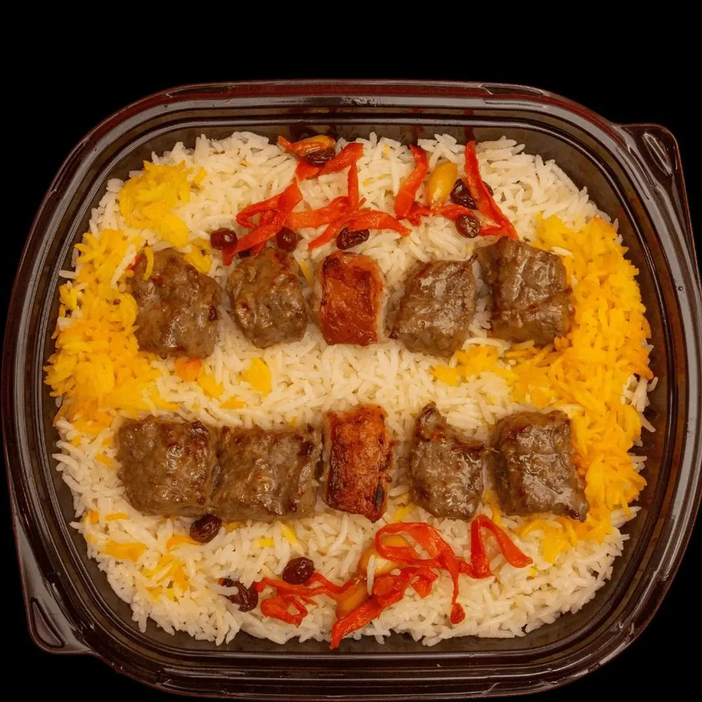 اوصال لحم مع رز وبطاطس