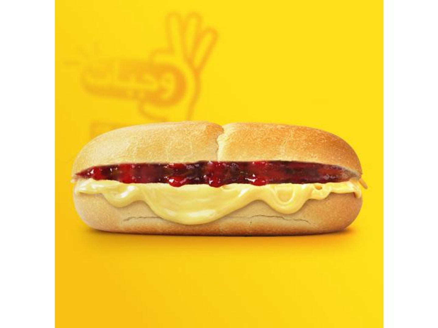 Spreadable Cheese And Jam Sandwich