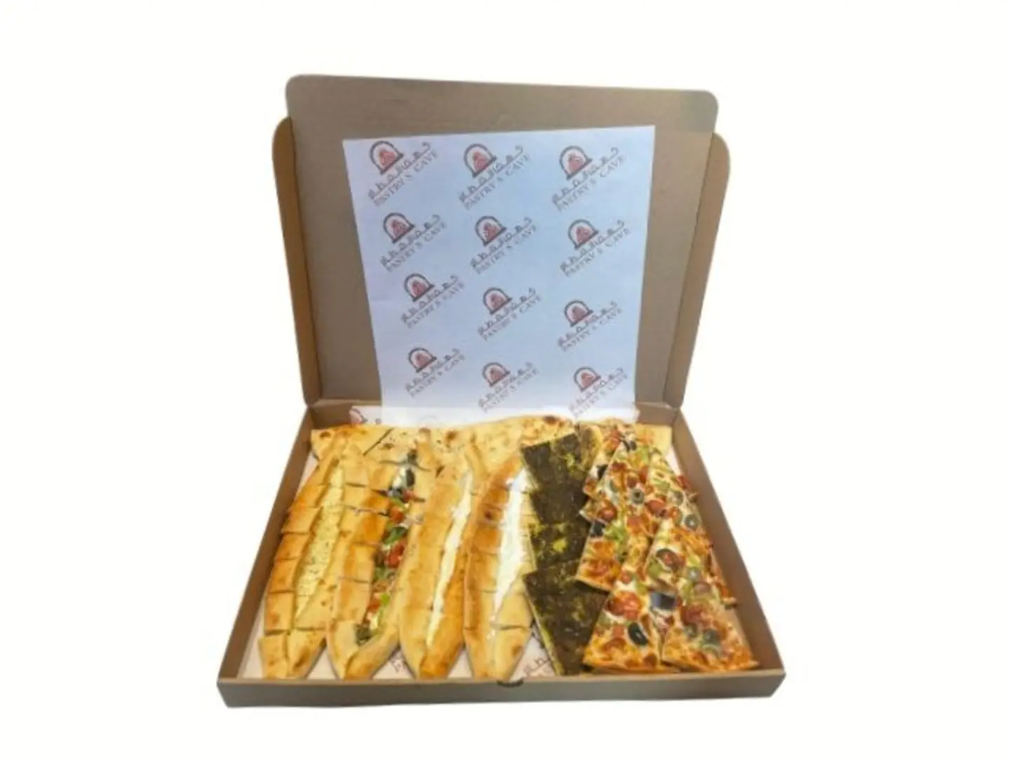 Pie Slices With Big Vegetable Pizza