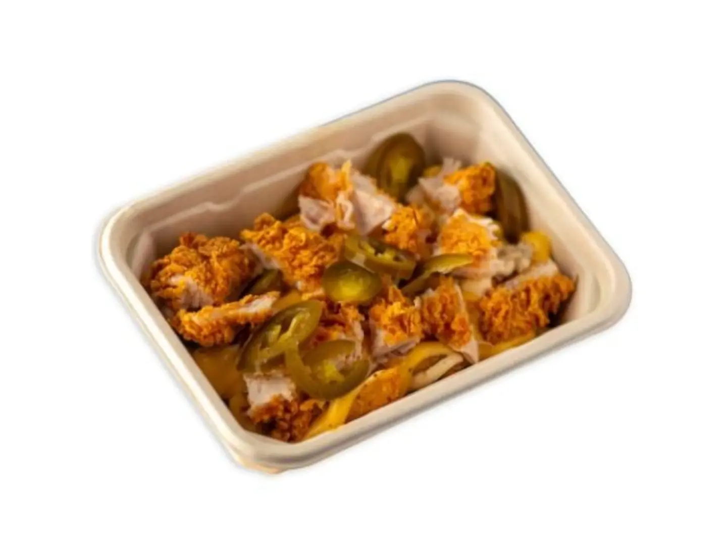 Chicken Loaded Fries With Jalapeños And Sauces
