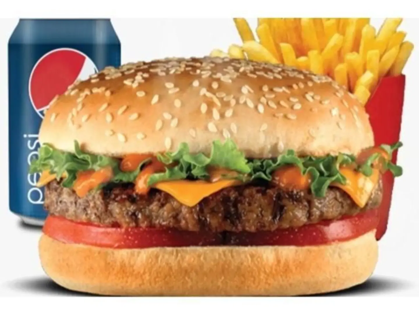 Grilled American Beef Burger Meal