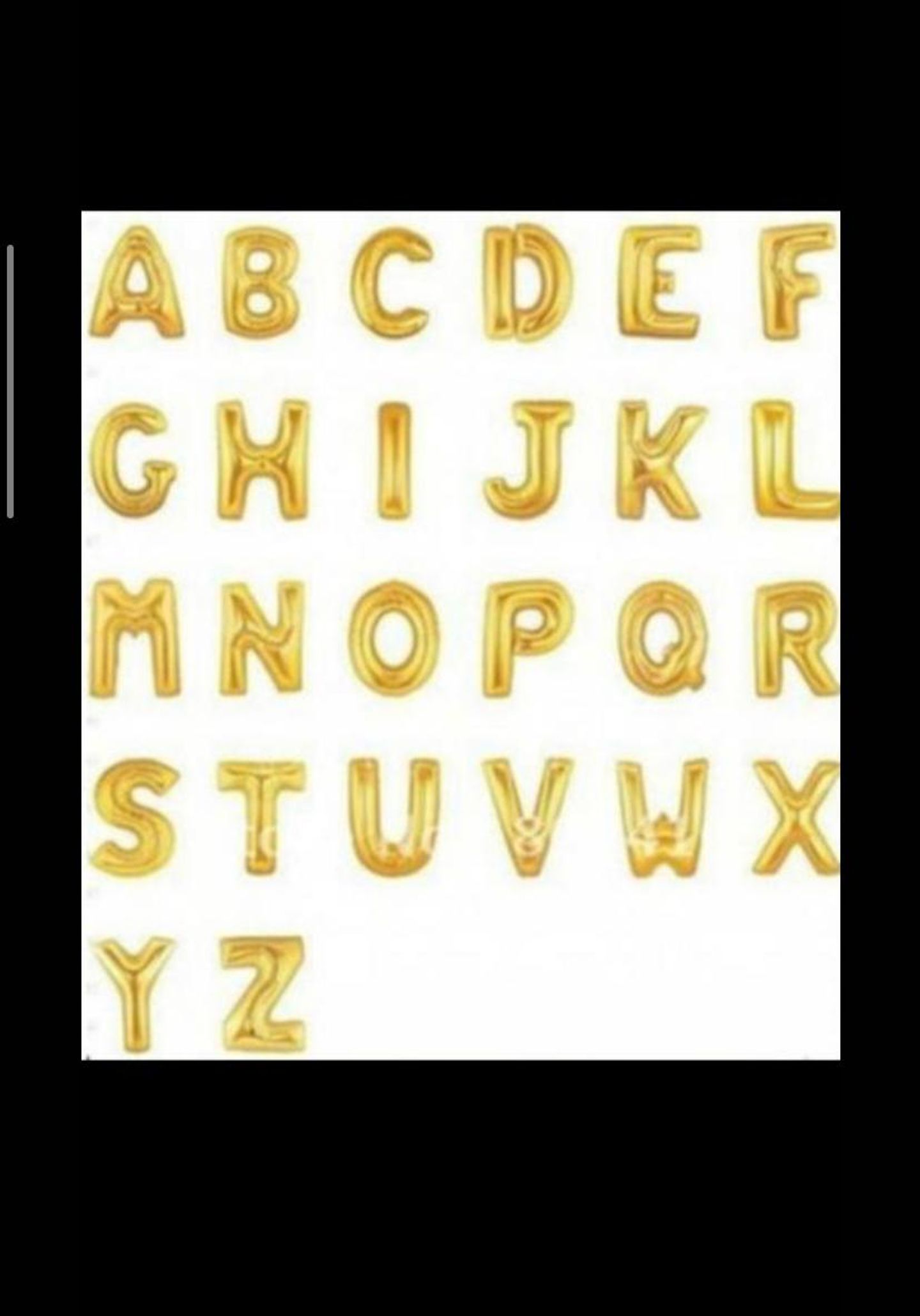 Gold Letter Helium Balloon