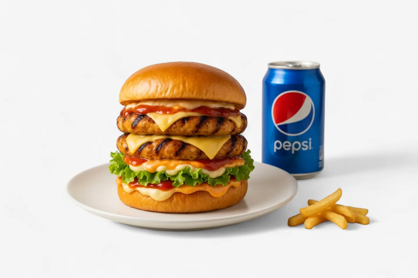 Double Chicken Burger Meal