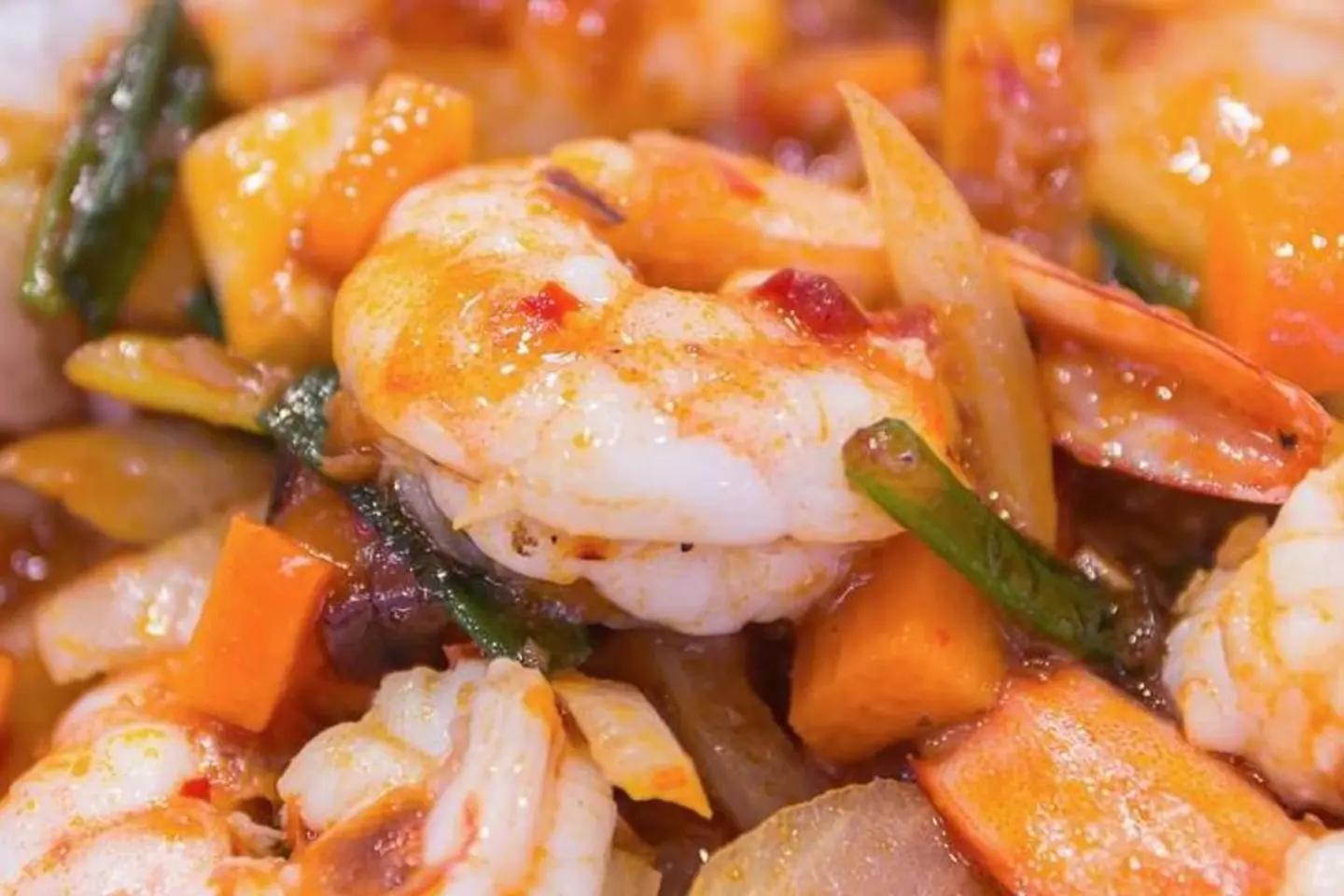 روبيان مع صلصة الكاري