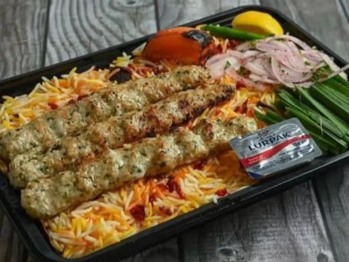 Meat Kebab Dish With Rice