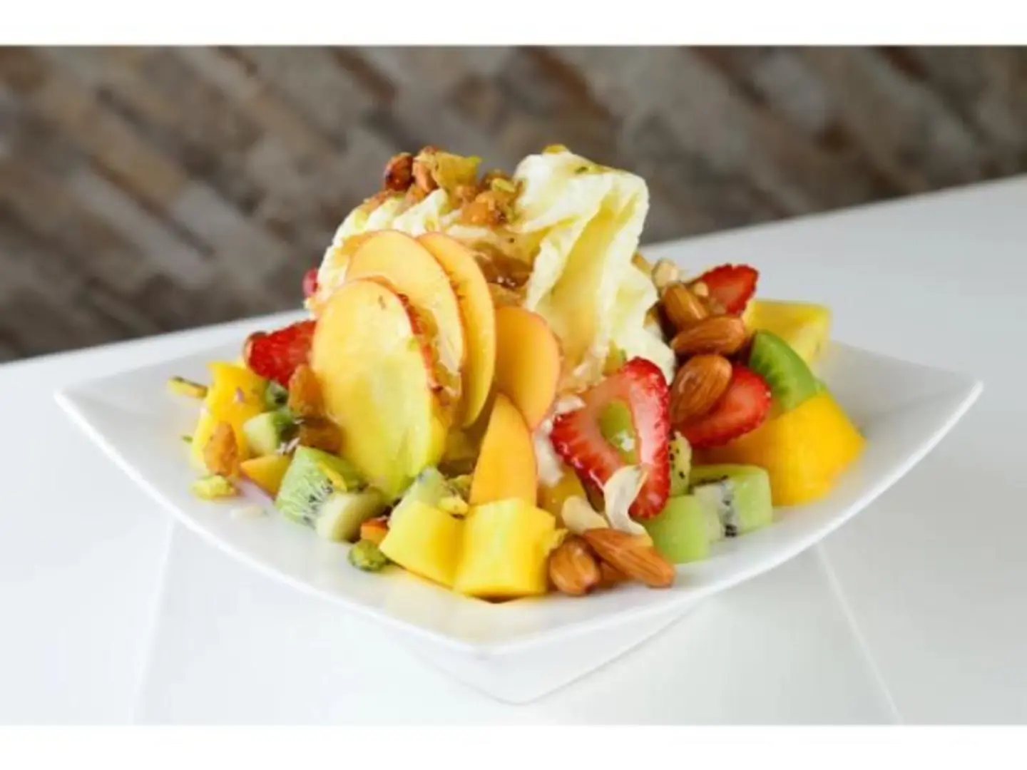 Large Fruit Salad With Ice Cream
