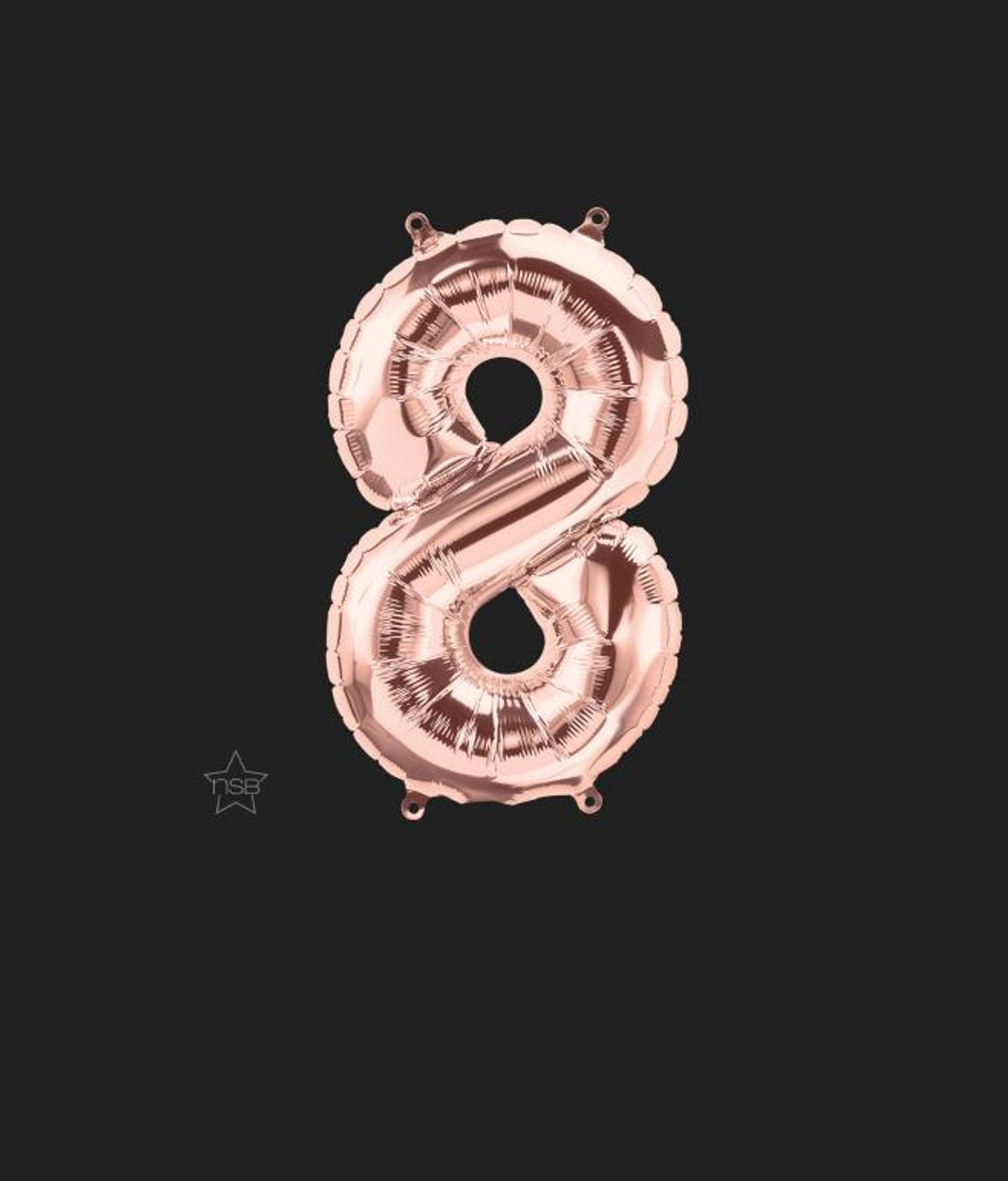 Number 8 Rose Gold Balloon