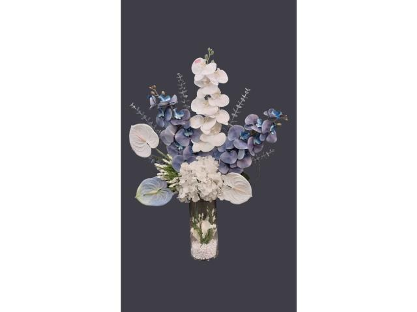 فازة سادة مقاس 30 مع ورد صناعي