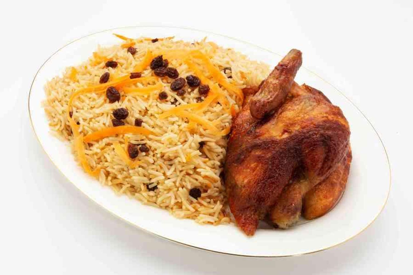 Whole Grilled Chicken With Red Rice